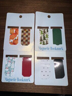 Magnetic Bookmarks - 8 pack - Holiday pack - Fall, Holiday, New Years